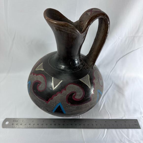 Hand Painted Pottery Pitcher Vase Southwest Style‎ Home Decor - Picture 16 of 16
